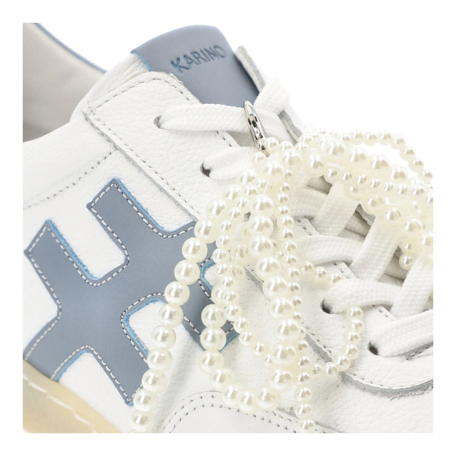 Tenisky KARINO - 5704/122-P Biały Niebieski Lico