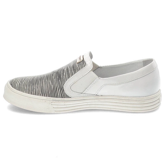 Plátenky Carinii - B2767_-C22-967-355-996 Riga Nero 101/ Nappa Biała/Lakier Biały