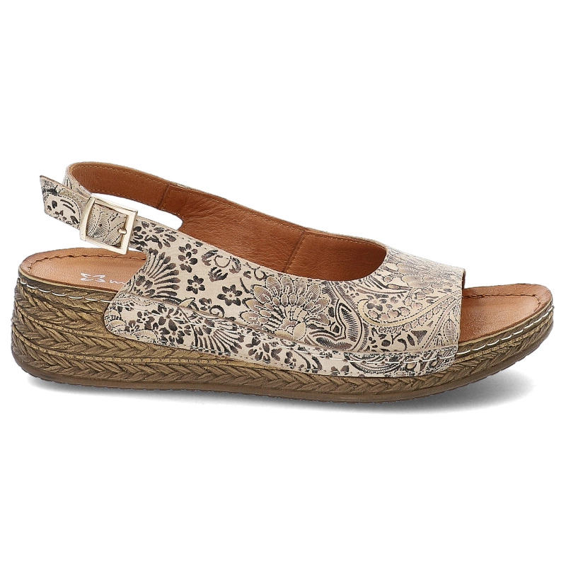 Sandále MACIEJKA - L7069-04/00-1 Beż Kwiaty