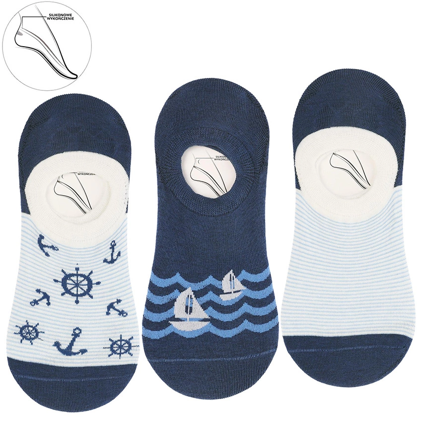 Baleríny MORAJ 3 Pary - CDM200-209 Mix Kolor