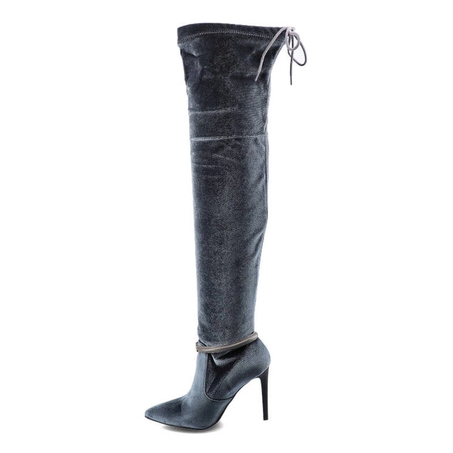 Čižmy Muszkieterki Carinii - B3515_-J34-000-000-A49 Szary