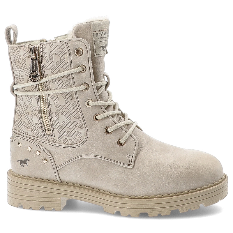 Šnúrovacie Členkové Topánky MUSTANG - 1472-603-243 Ivory