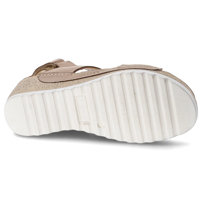 Sandále WASAK - 0493 Cappuccino/Złoto Przecierka