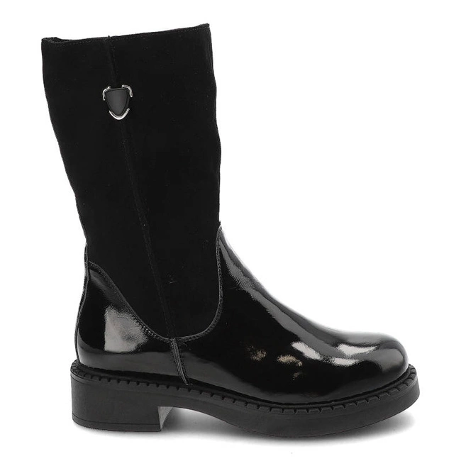 Členkové Topánky Pollonus - 5-1430-001 Czarny Naplak + Welur