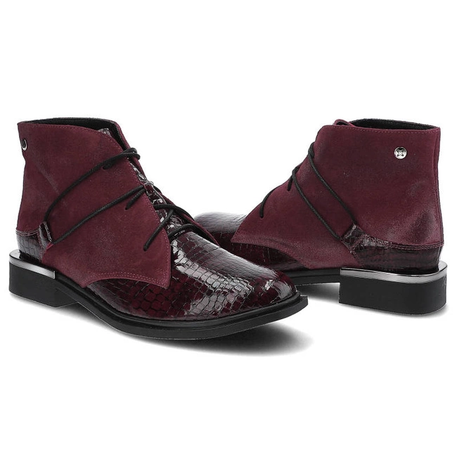 Šnúrovacie Členkové Topánky Maciejka - 04813-23/00-7 Bordowy