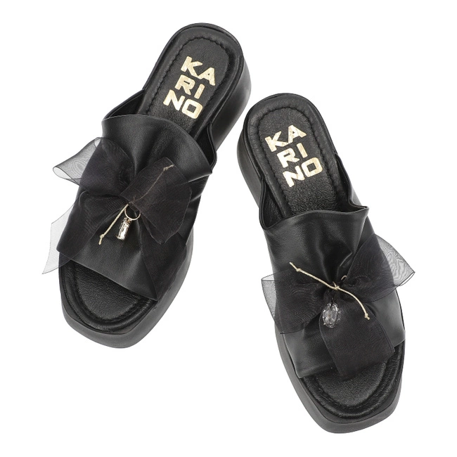 Šľapky Karino - 4976/076-P Czarny/Lico