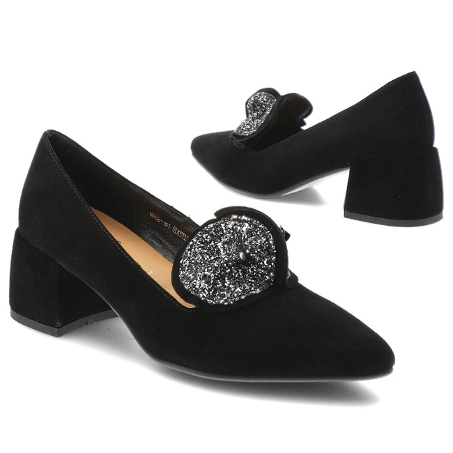 Lodičky S.BARSKI - MR52-181 Black/Silver