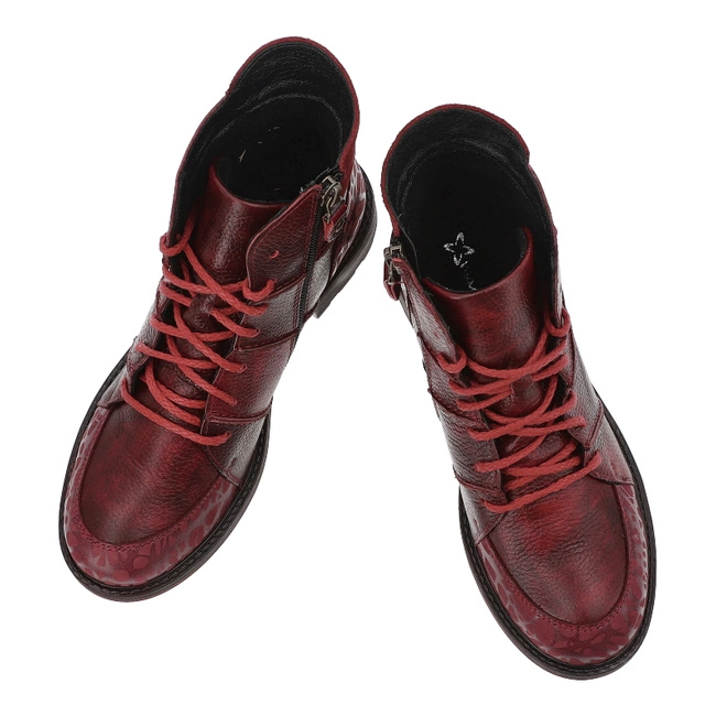 Šnúrovacie Členkové Topánky MACIEJKA - 07047-08/00-8 Czerwony