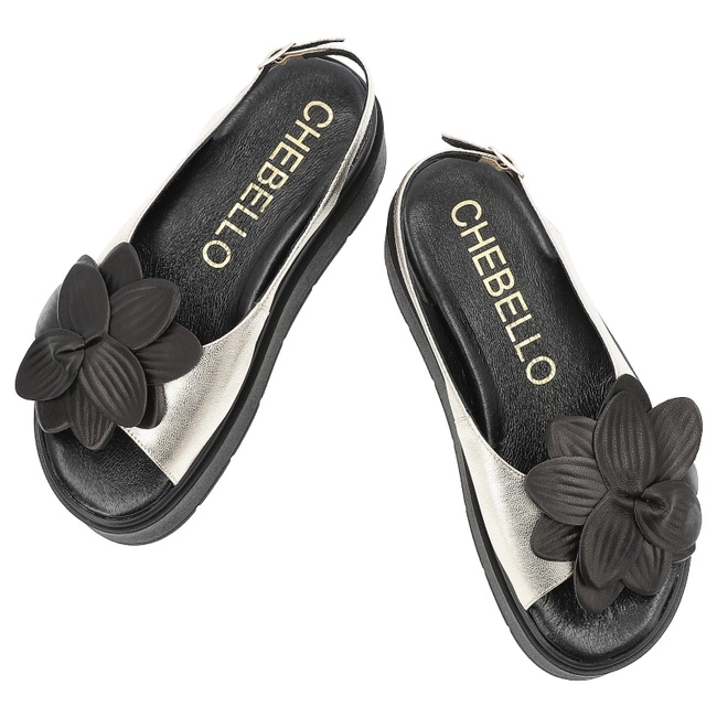 Sandále CHEBELLO - 4645_-046-000-PSK-S370 Złoty/Czarny