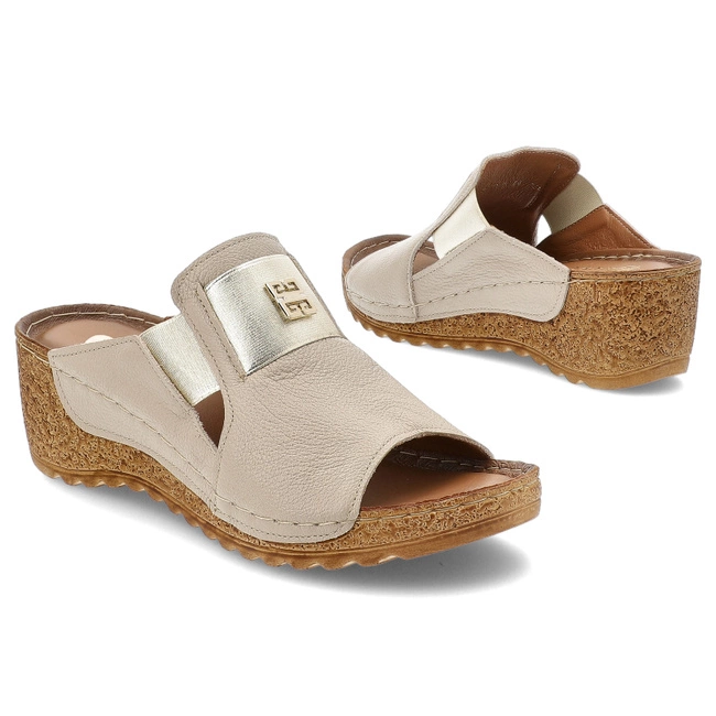 Šľapky ARMODO - 50109 V.Taupe+Złoty