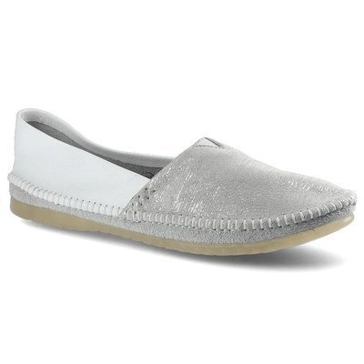 Baleríny Maciejka - 01930-05/00-0 Biały Srebrne Paski