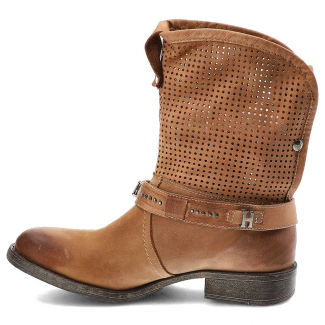 Členkové Topánky Carinii - B2175 Brązowy Ażur