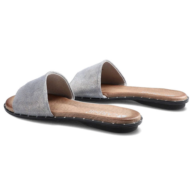 Šľapky Carinii - S4472_-330-080-000-971 Szary/Srebro