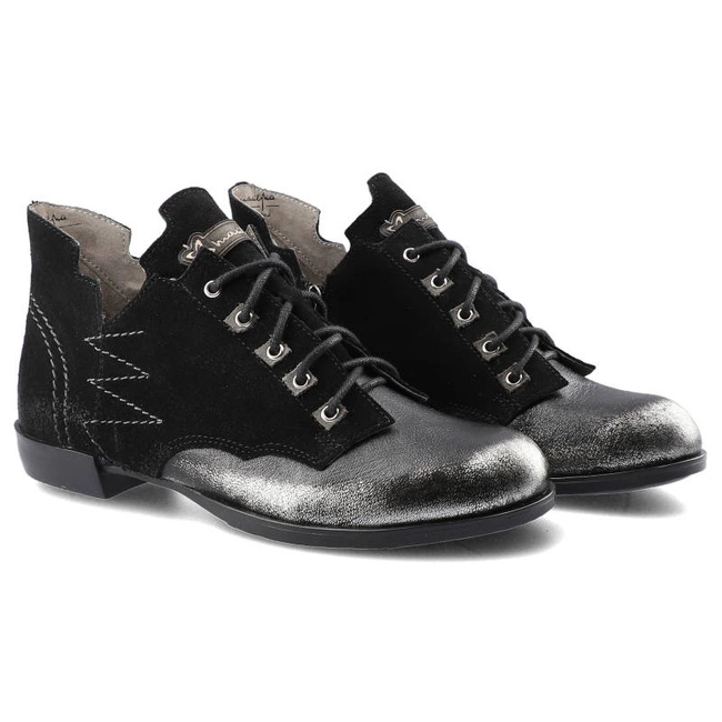 Šnúrovacie Členkové Topánky Maciejka - 2522K-01/00-5 Czarny Na Srebro