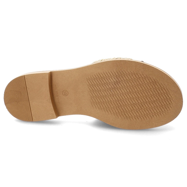Šľapky ARMODO - 40426 Bf.Złoto+Plec.Słomka+Zł