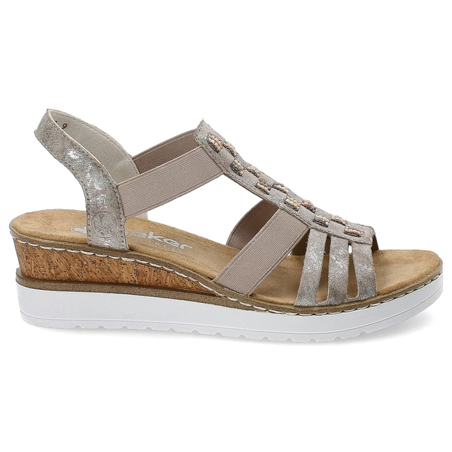 Sandále Rieker - V3822-90 Metallic
