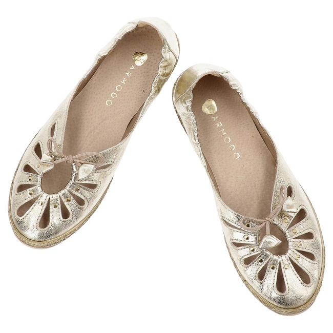 Baleríny ARMODO - 10179 Kryształ Złoto