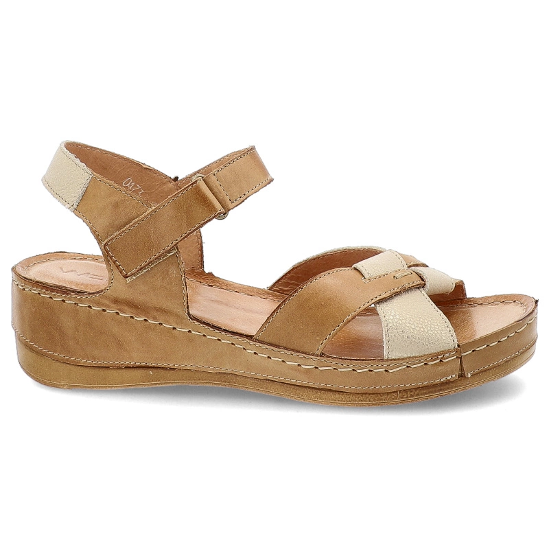 Sandále WASAK - 0473 Rudy+Złoty