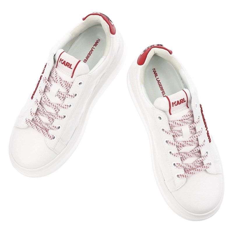 Tenisky KARL LAGERFELD - KL63514V 01D WhiteLthr W/Red