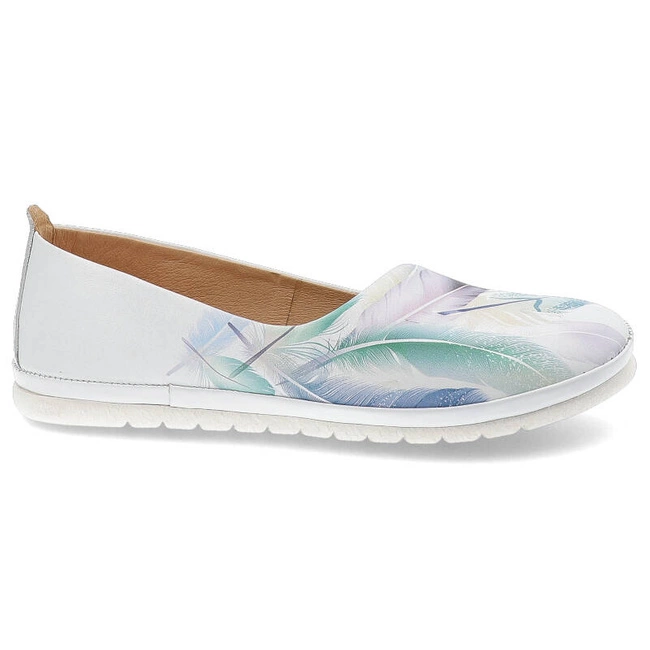 Baleríny Armodo - 2460/PK Biały/Pióra