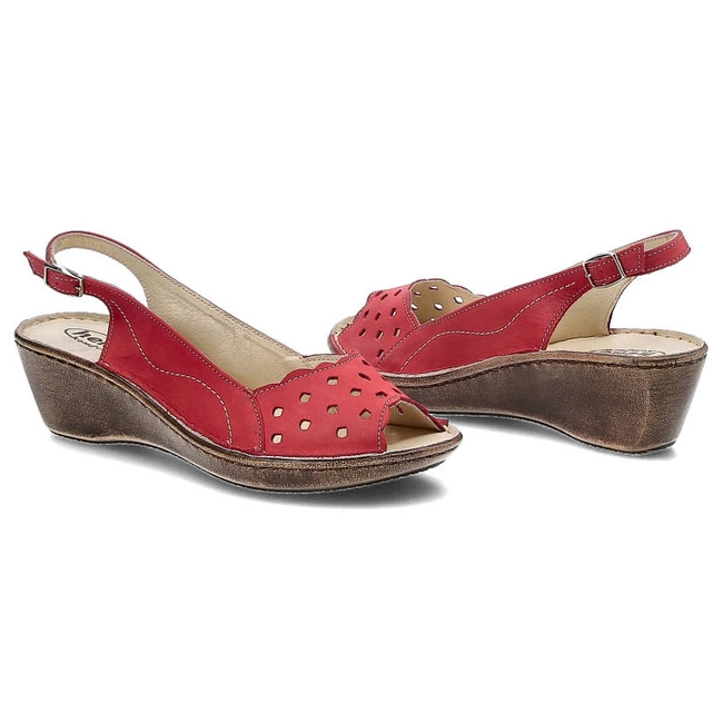 Sandále Helios - 605 Czerwony