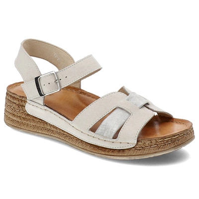 Sandále Wasak - 0719 Biały+Srebrny