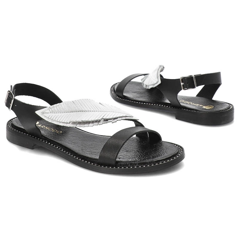 Sandále Armodo - 900C Czarny+Srebrny