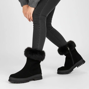 Členkové Topánky Armodo - 5-1713-003 Czarny Welur+Królik