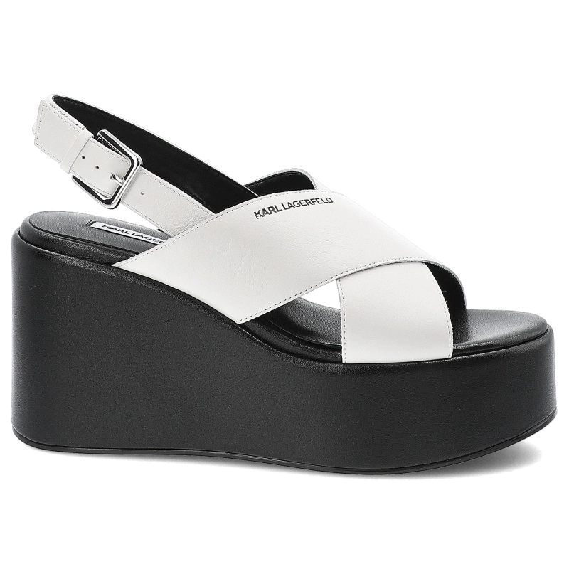 Sandále KARL LAGERFELD - KL33325 010 White Lthr W/Black