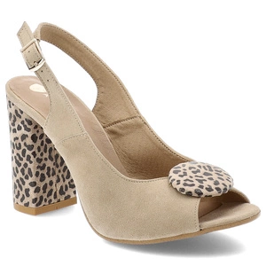 Sandále ARMODO - 1819 Beż Zamsz+Pantera