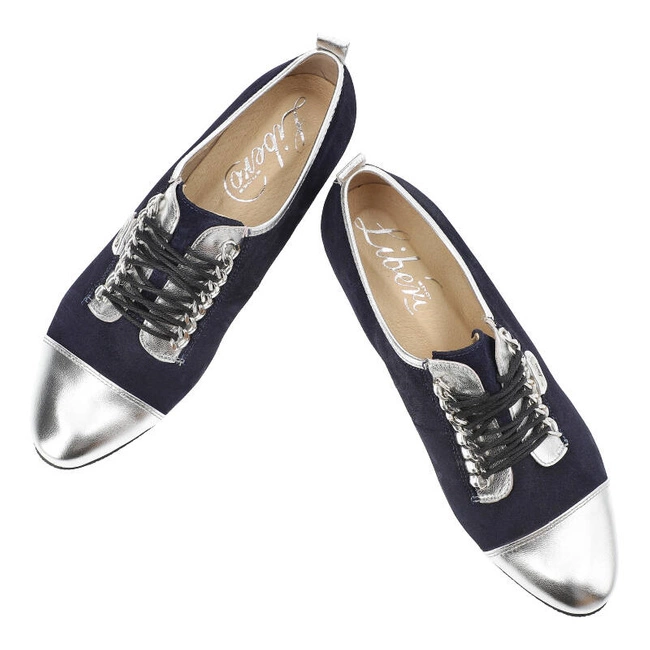 Poltopánky Libero - 4995 Granatowy/Srebrny 89/112