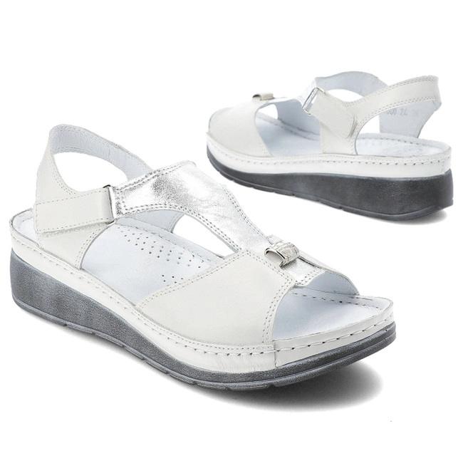 Sandále Armodo - 1000 Biały/Srebro K9-C39