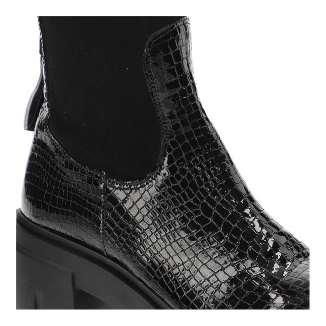 Čižmy Muszkieterki Maciejka - 05260-01/00-7 Czarny,Kroko