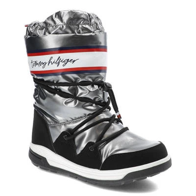 Snehule Tommy Hilfiger - T3A6-32436-1485918-Snow Boot Dark Silver 918