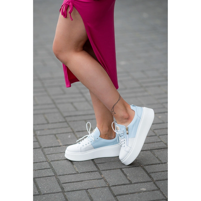 Tenisky Damiss - DS-711 Białe Lic/Błękit