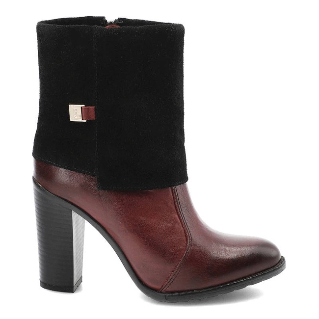 Členkové Topánky Carinii - B2344_-B36-063-PLO-927 New Jork Bordo/Zamsz Czarny