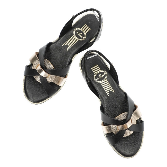 Sandále Lemar - 40273 Bf.Czarny+Pola+Bf.Złoto