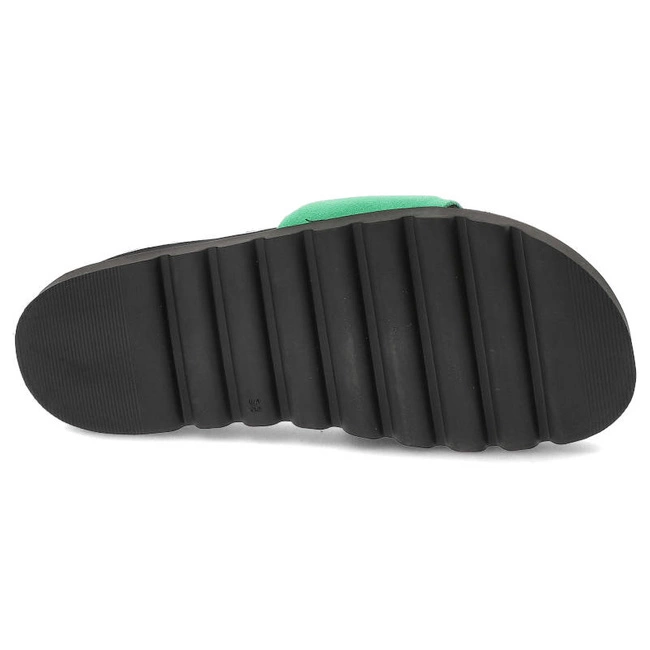 Šľapky Karino - 4196/066-P Zielony/Welur