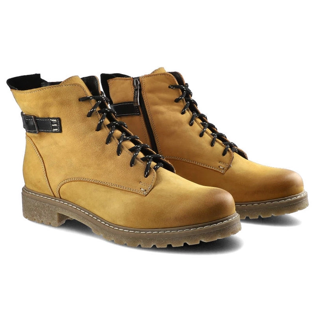 Členkové Topánky Pollonus - 5-1119-005 Żółty Nubuk/Czarny