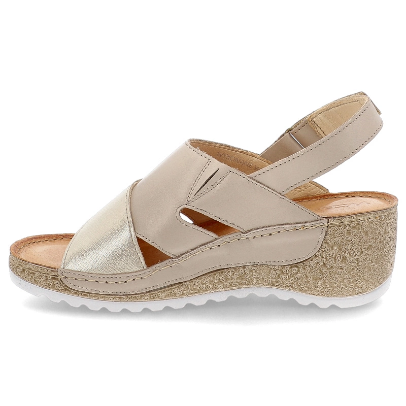 Sandále WASAK - 0493 Beż+Złoto Prada