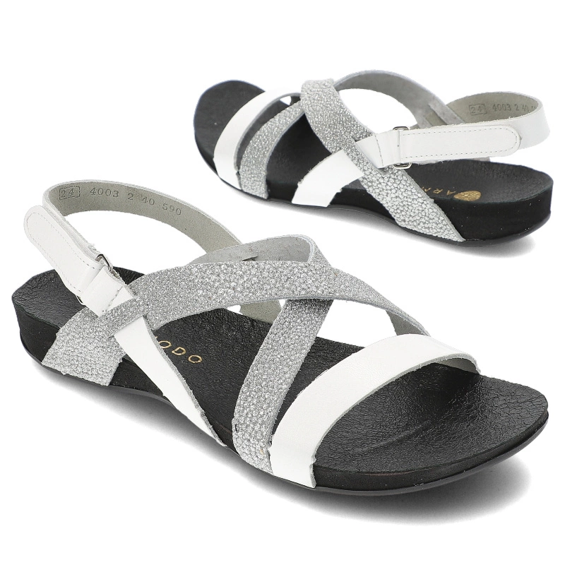 Sandále Armodo - 40032 Bf.Biały+Bf.Srebro