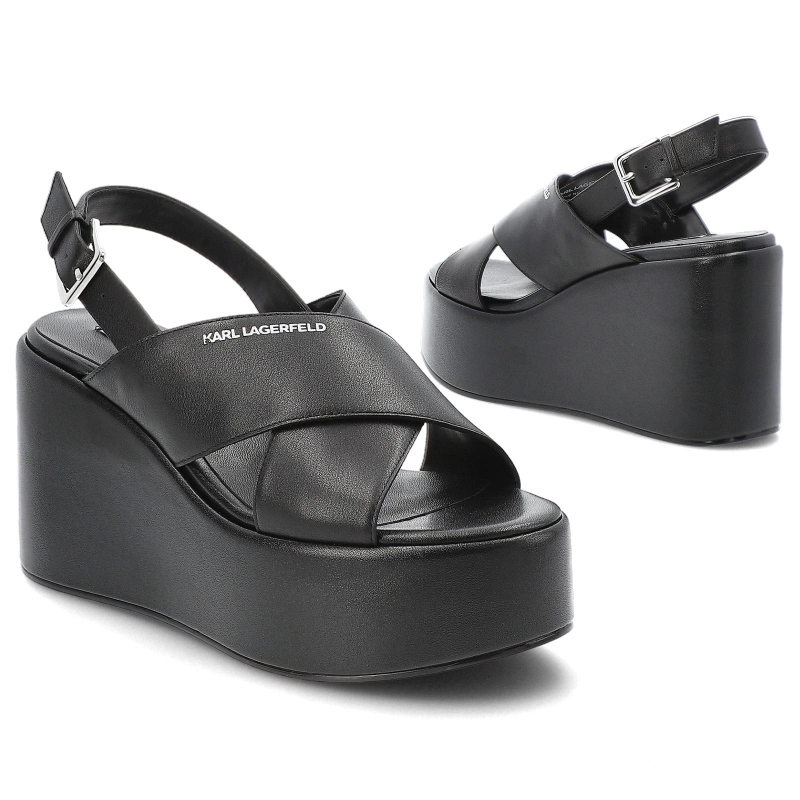 Sandále KARL LAGERFELD - KL33325 000 Black Lthr