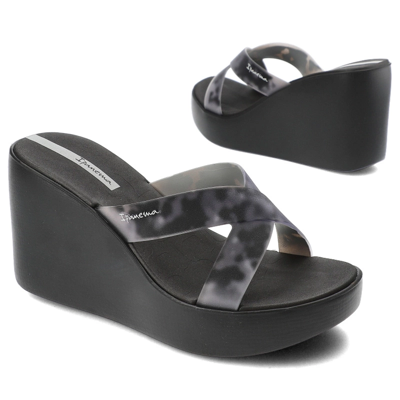Šľapky Ipanema - 83520 High Fashion Slide Fem AQ406 Black/Grey
