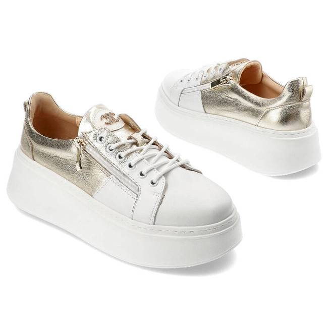 Tenisky Damiss - DS-711 Białe Lico/Zł.Wenus