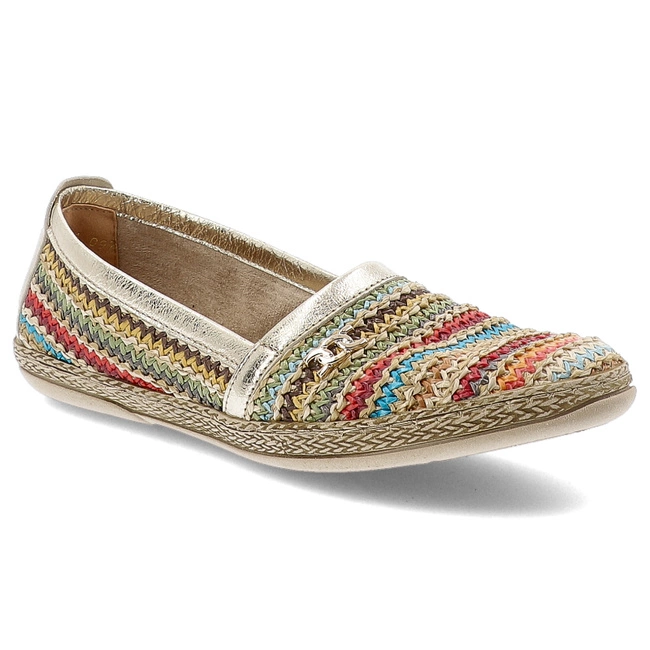 Espadrilky ARMODO - 10178 Plec.Beż/Kryształ Złoto