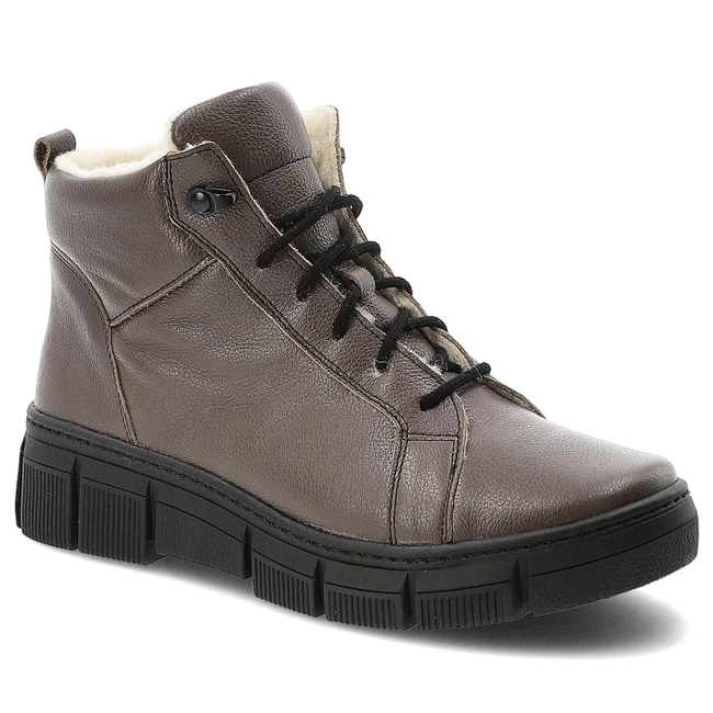 Šnúrovacie Členkové Topánky WASAK - 0699 Kakao/Wełna