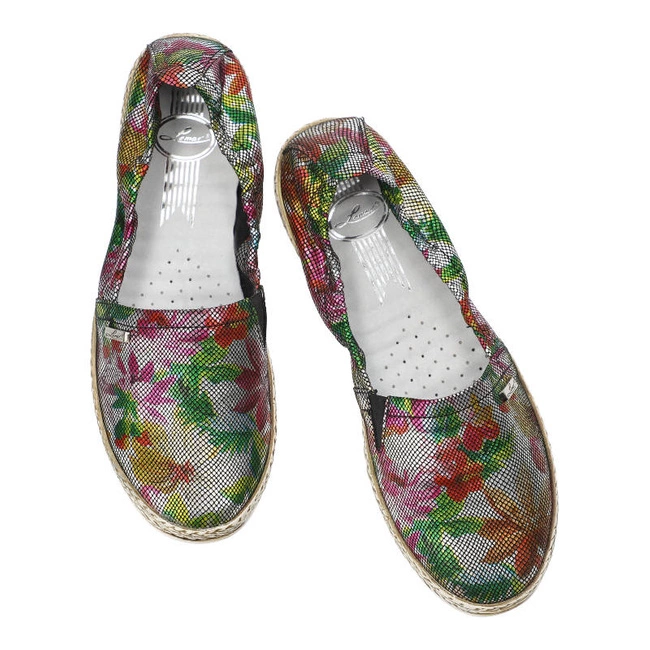 Espadrilky Lemar - 10012 Kwiaty Czarny