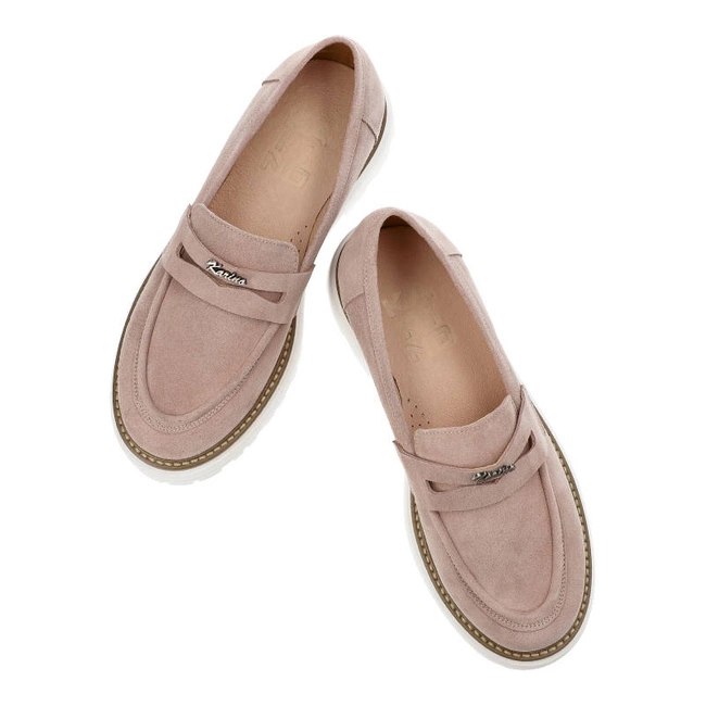 Mókazíny Karino - 4653/071-P Róż/Welur