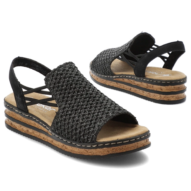 Sandały RIEKER - 62941-00 Black