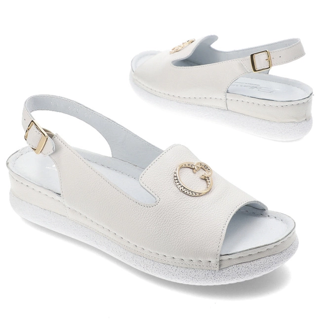 Sandále Pollonus - 5-1620-007 Biały Verona